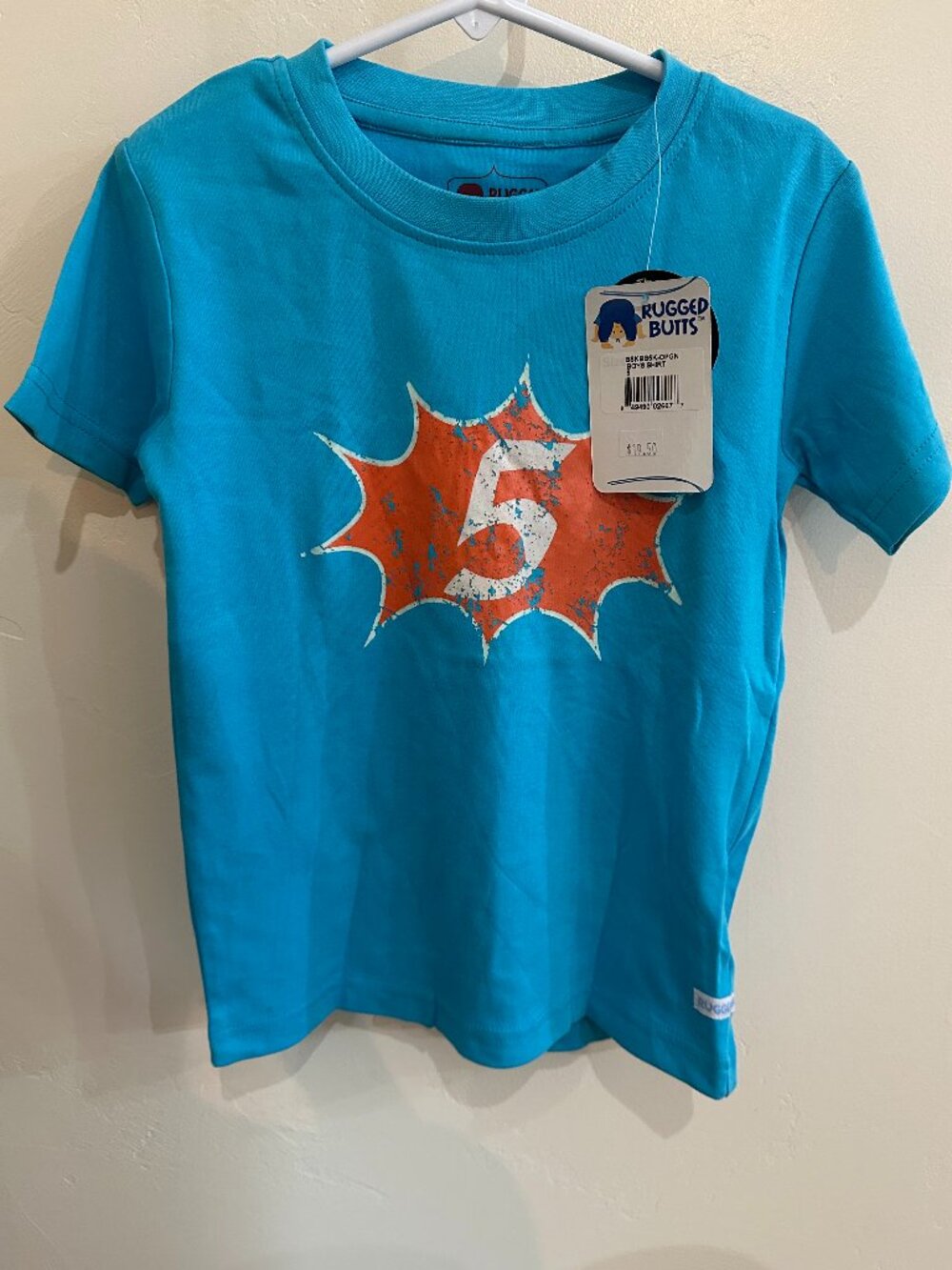 NWT RuggedButts Glow in the Dark Blue Graphic Tee Boys Size 5 Deadstock 2014.